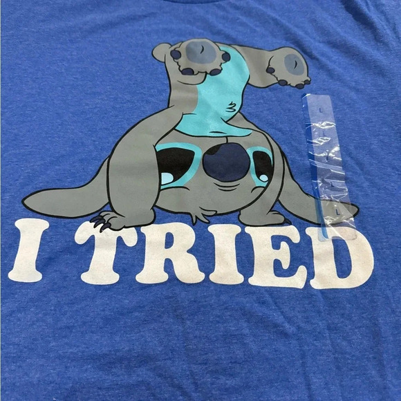 Lilo & Stitch Short Sleeve Blue Tshirt Medium Disney New With Tags Woman’s Top - Picture 3 of 7